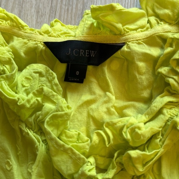 J. Crew Womens Parquet Swiss Dot Ruffle Neck Sleeveless Top Size Small 8 - Picture 7 of 7